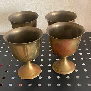 Vintage Brass Goblet Set